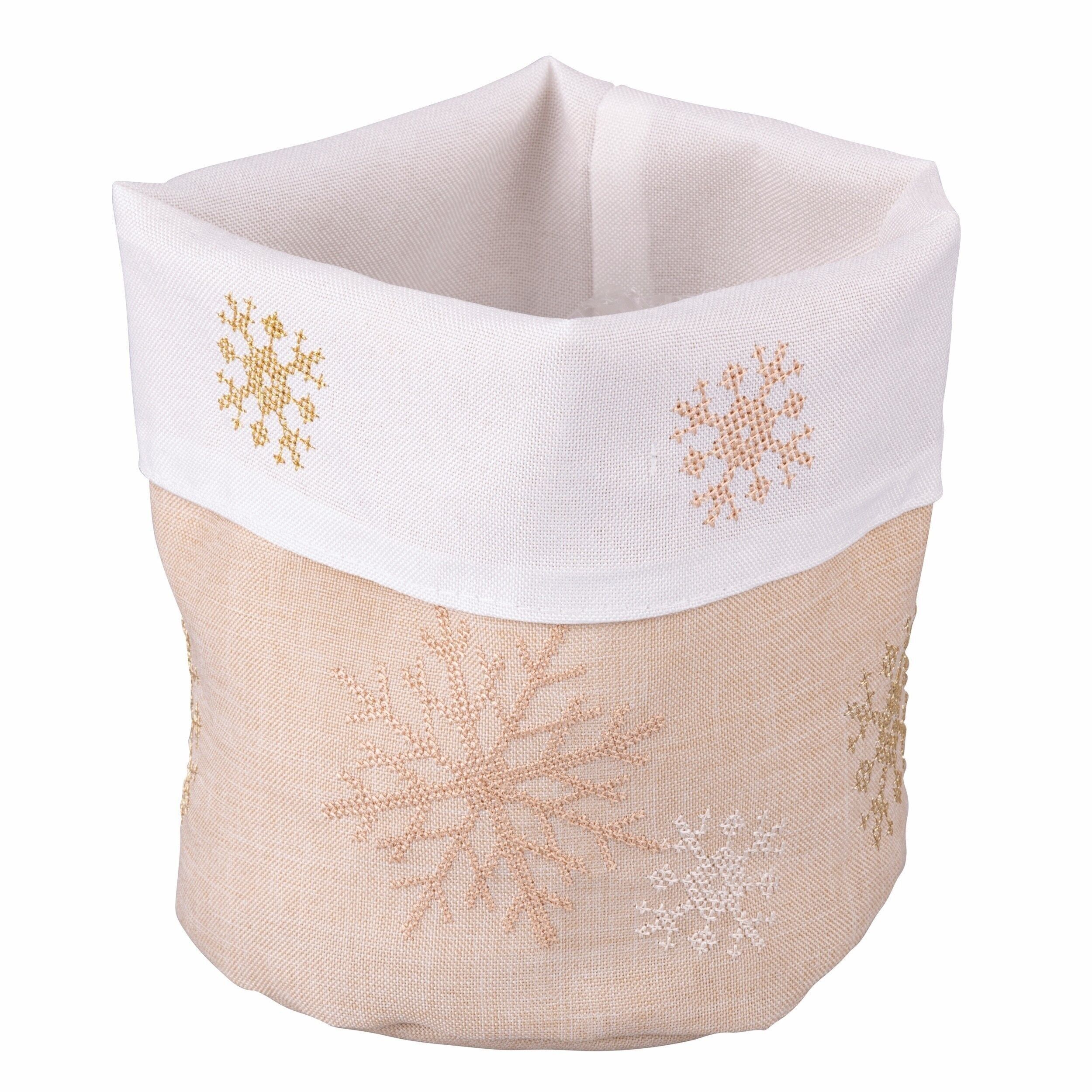 WEIHNACHTSKORB SCHNEEFLOCKE BEIGE 15 X 20 CM