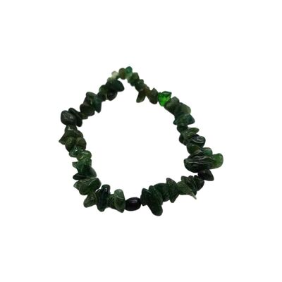 Gemstone Chip Stretch Bracelet Green Jade