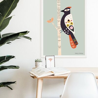 Illustrated Woodpecker, Wall art