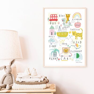 Illustrated Animals - Children's Wall art