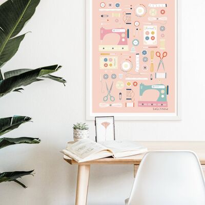 Illustrated Sewing Wall art