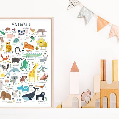 Illustrated Animals, Children's Wall art