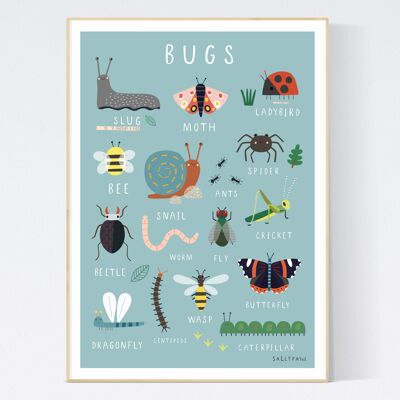 Illustrated bugs Children's wall art