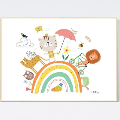 Animal Rainbow Children's Wall art