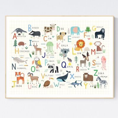 Animal Alphabet Children's Wall art