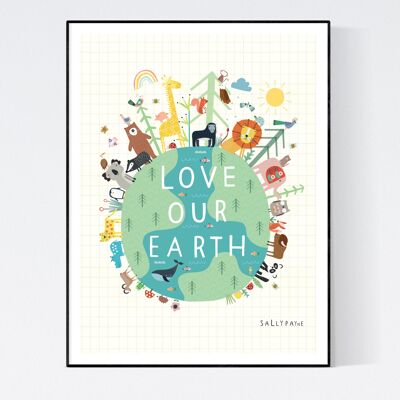 Love Our Earth Children's Wall Print
