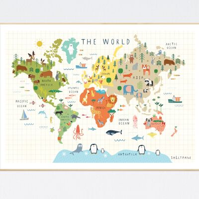 World Map Children's Wall Print