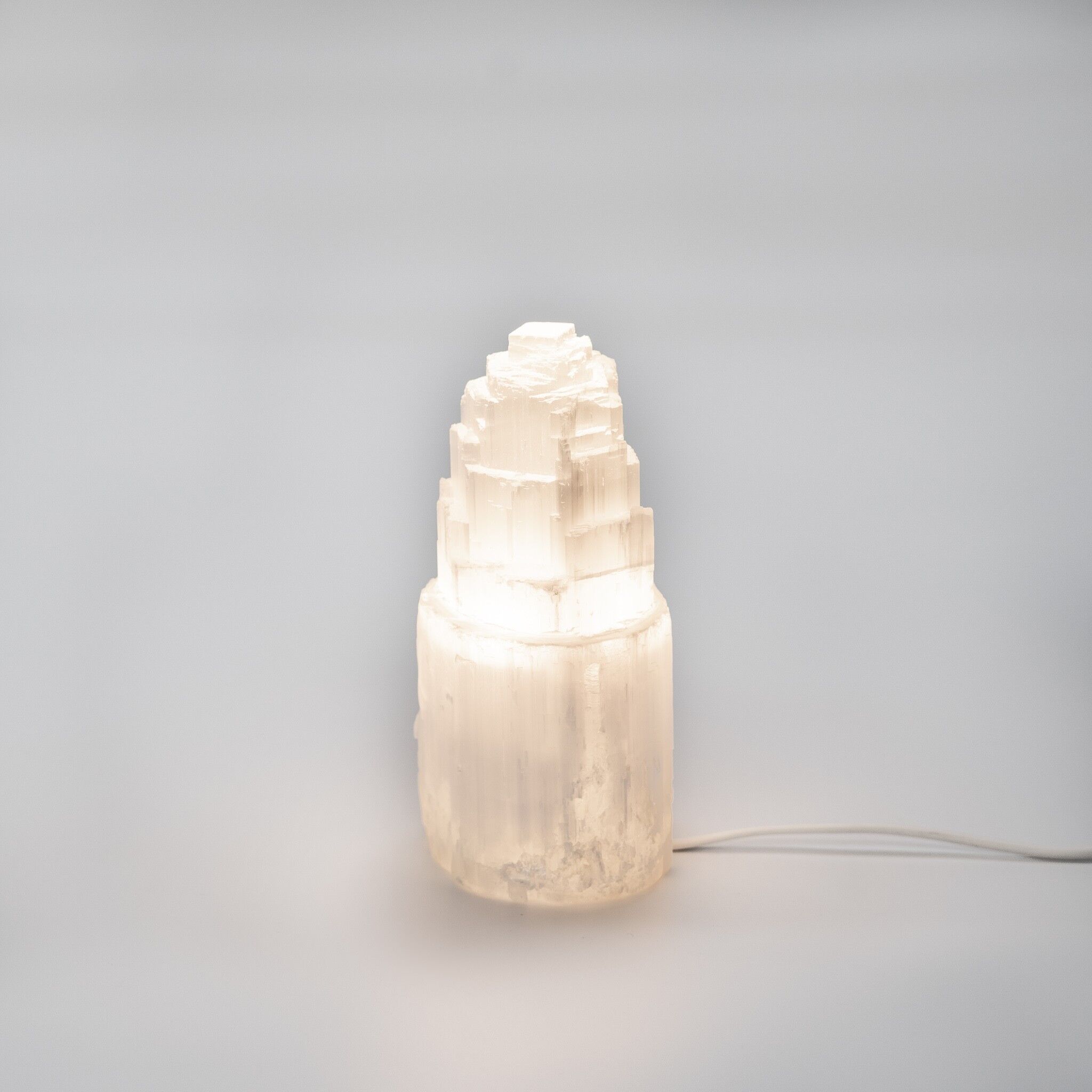 Lampada Torre Selenite 20cm Bianca