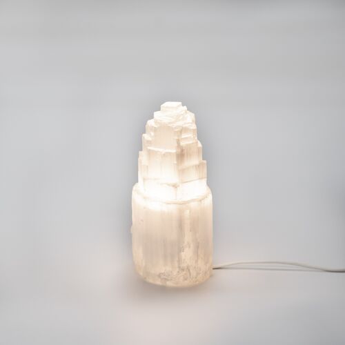 Selenite Tower Lamp 20cm White