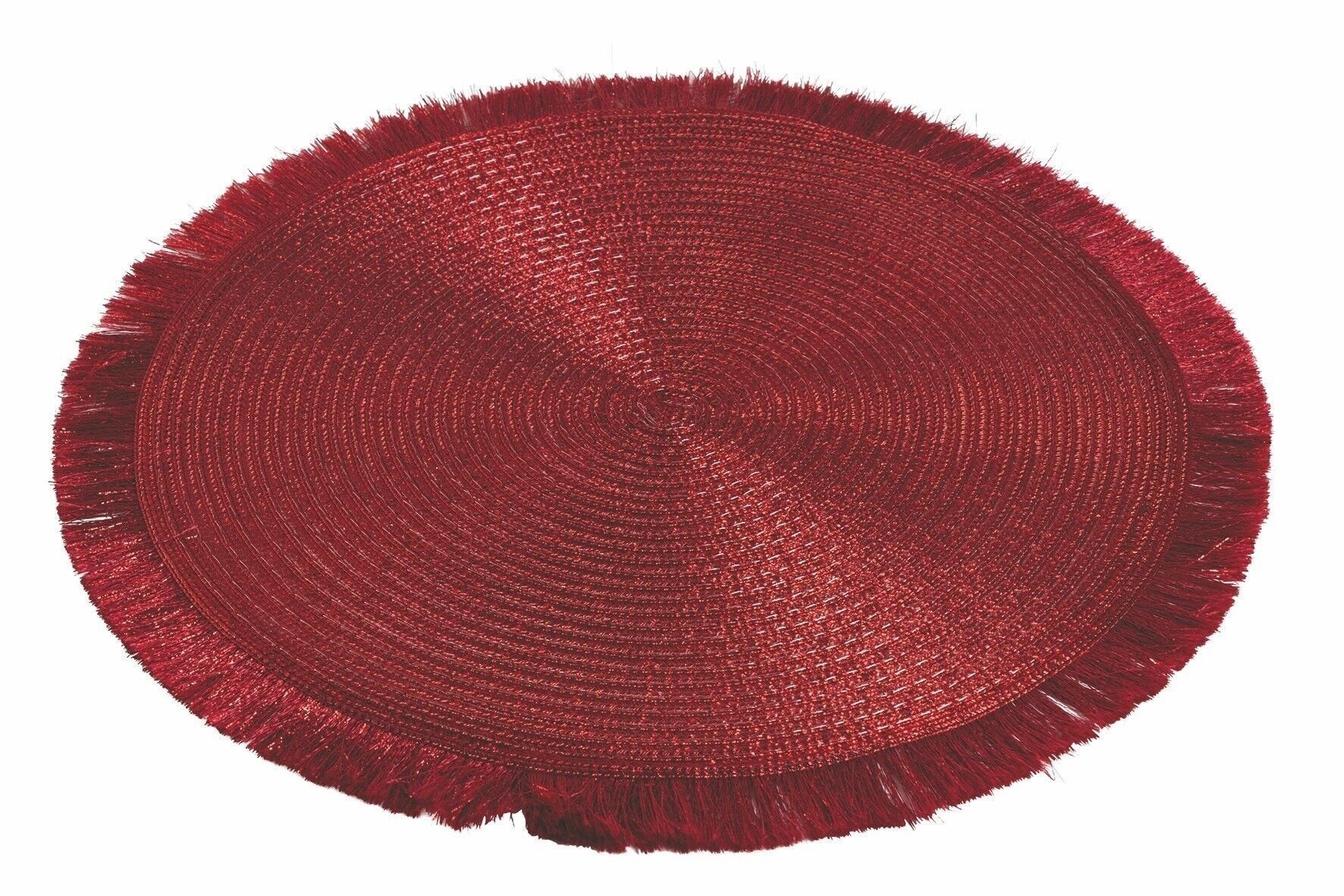 SET DE TABLE ROUGE A FRANGES