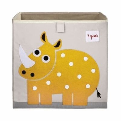 Caja de almacenamiento de 3 brotes Rhino amarillo