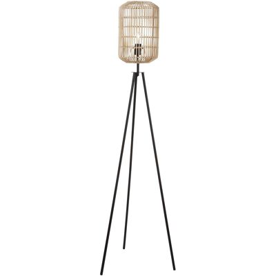 Lampadaire 28400NA Beige - abat jour Rotin pieds Metal