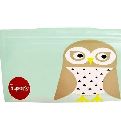 3 Sprouts Reusable Snack Bag Owl (2 per pack)