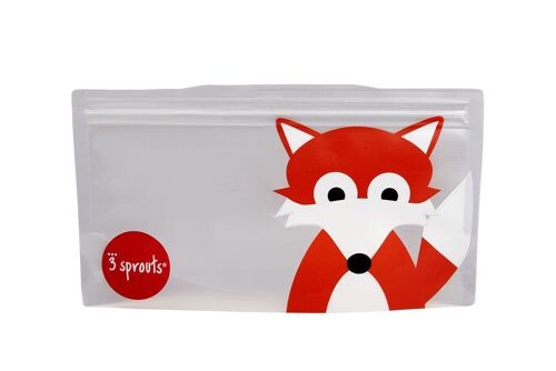 3 Sprouts Reusable Snack Bag Fox (2 per pack)