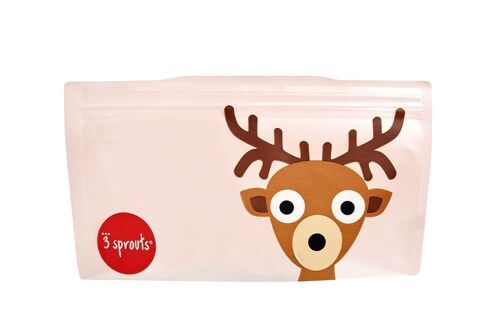 3 Sprouts Reusable Snack Bag Deer (2 per pack)