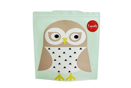 3 Sprouts Reusable Sandwich Bag Owl (2 per pack)