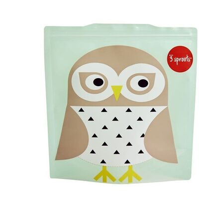 3 Sprouts Reusable Sandwich Bag Owl (2 per pack)