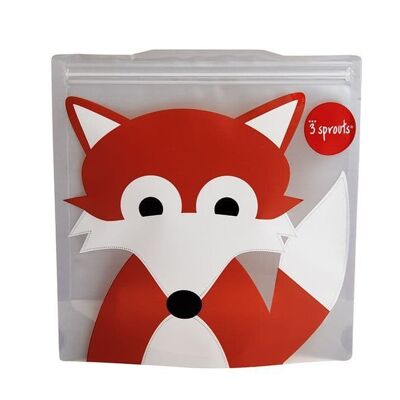 3 Sprouts Reusable Sandwich Bag Fox (2 per pack)