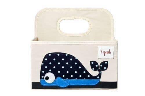 3 Sprouts Nappy Caddy Whale Blue