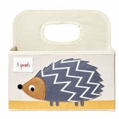 3 Sprouts Nappy Caddy Hedgehog Grey