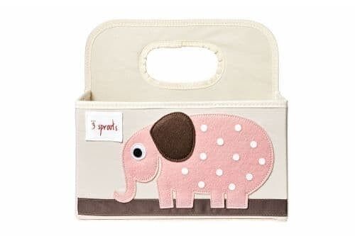 3 Sprouts Nappy Caddy Elephant Pink