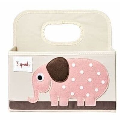 3 Sprouts Nappy Caddy Elephant Pink