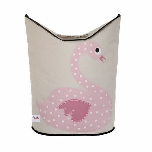 3 Sprouts Laundry Hamper Swan Pink