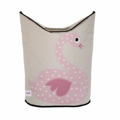 3 Sprouts Laundry Hamper Swan Pink