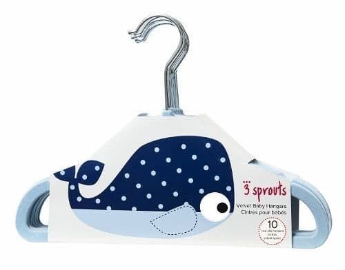 3 Sprouts Hangers Whale Blue