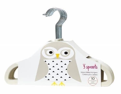 3 Sprouts Hangers Owl Ivory