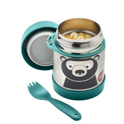 3 Sprouts Food Jar & Spork Bear/Petrol