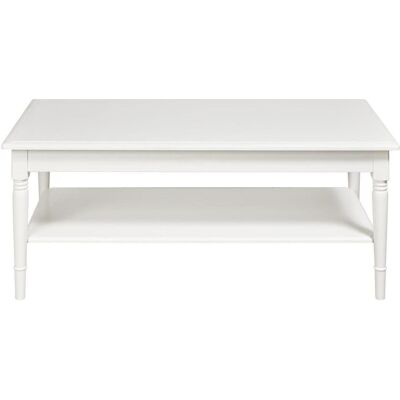 Table basse 60150BL Blanc - plateau Bois pieds Bois 120 x 60