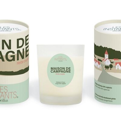 Bougie parfumée - Les instants - Maison de campagne - Herbe coupée - 45h - 180g