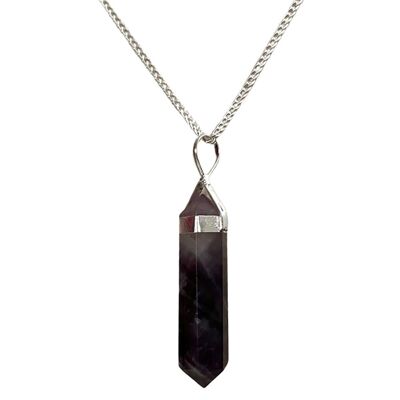 Kristallstift-Anhänger mit zwei Spitzen, Amethyst, 25–30 mm