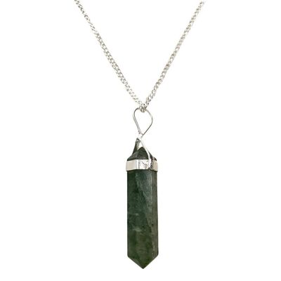 Double Point Crystal Pencil Pendant, Green Aventurine, 25-30mm