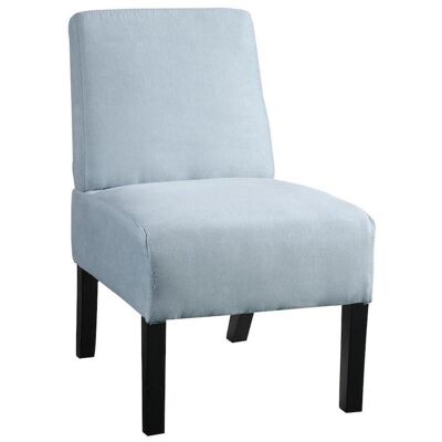 Fauteuil 13821BU Bleu - assise Tissu pieds Bois