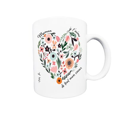 Mug Maman je t'aime de tout mon coeur