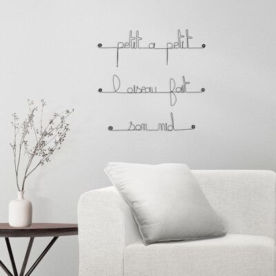 Metal Wall Decor Bedroom Quote "Little by little, the bird makes its nest"