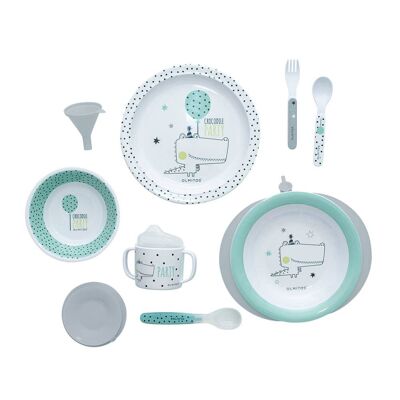 SET VAJILLA MELAMINA CON PLATO TERMO - Forest