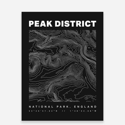 Stampa artistica di contorni di Peak District