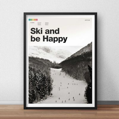 Ski and Be Happy Art Print