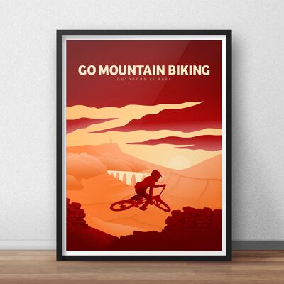 Gehen Sie Mountainbiken Kunstdruck