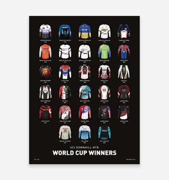 Affiche des gagnants de la Coupe du monde de descente - Noir 1