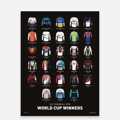 Stampa artistica dei vincitori della Coppa del Mondo di discesa libera - nera
