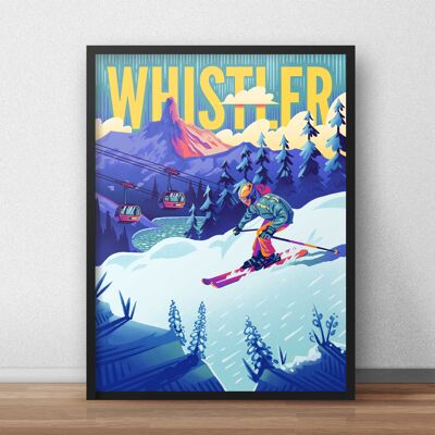 Viajes de esquiador de Whistler Lámina artística