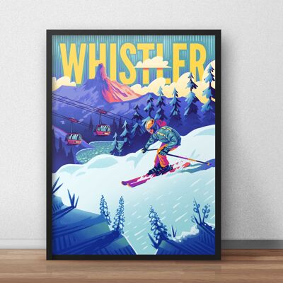 Whistler sciatore viaggio arte stampa