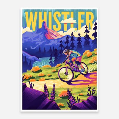 Viajes en bicicleta de montaña en Whistler Lámina artística