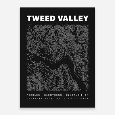 Contornos del parque forestal Tweed Valley Lámina artística