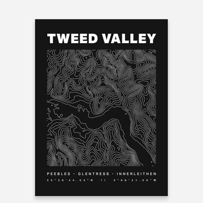 Tweed Valley Forest Park Konturen Kunstdruck