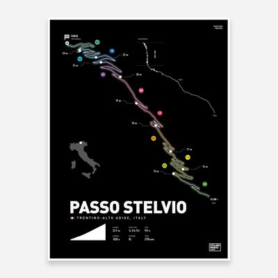 Stampa artistica del Passo dello Stelvio